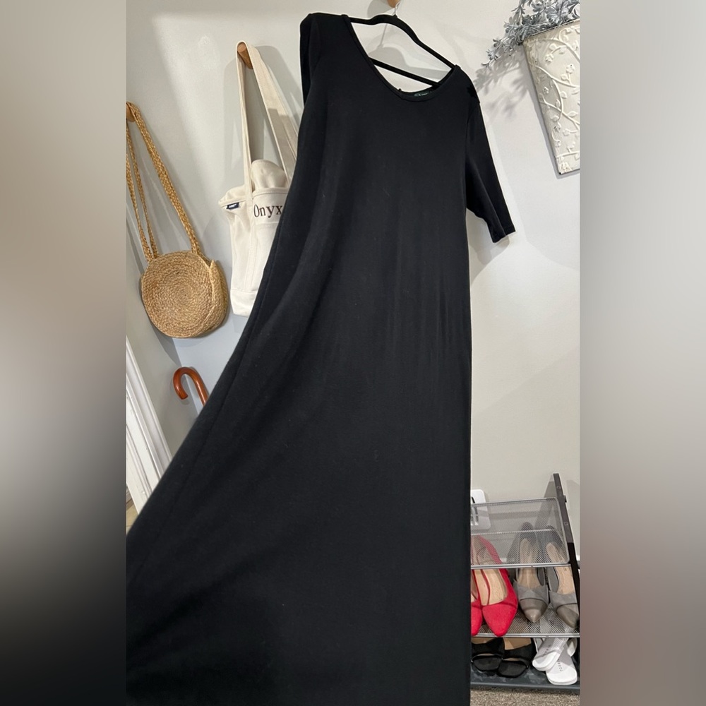 3/$25 Lauren Ralph Lauren Short Sleeve Maxi 100% cotton 2X 3X Black